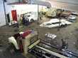 A view of the shop from the parts loft